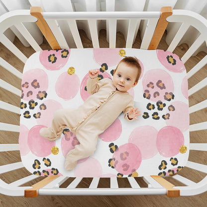 Fitted Crib Sheets White Bears with Clouds Stretchy Portable Playard Sheets for Baby Toddler, Breathable Soft Mini Crib Mattress 39 x 27 in for Boys and Girls