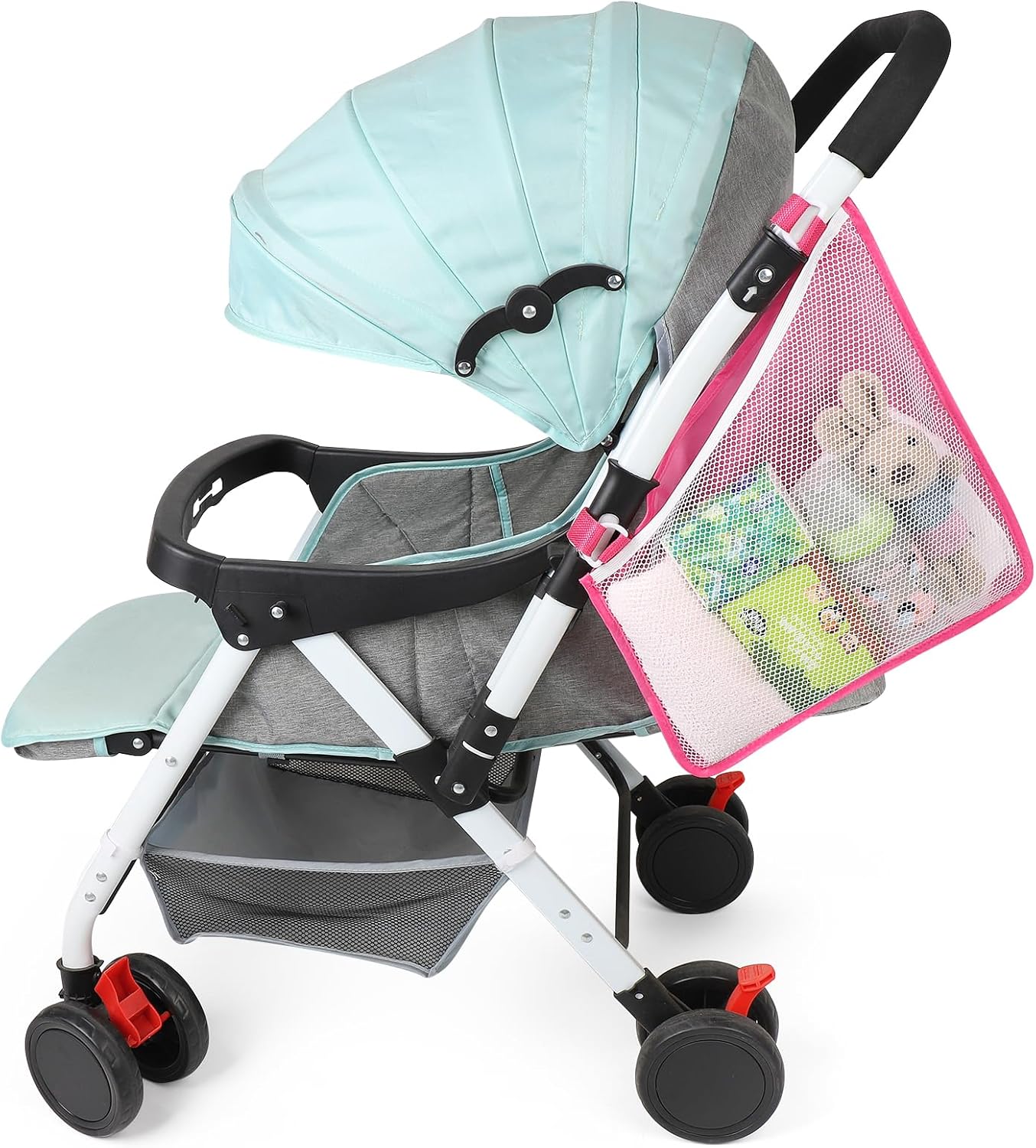 Accmor Universal Stroller Organizer, Side Sling Stroller Organizer, Mesh Cargo Net Stroller Storage Caddy Accessories, Stroller Bag Accessories Fits for Uppababy, Nuna, Baby Jogger, Doona Strollers