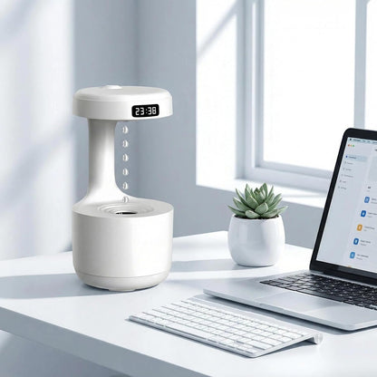 Humidifiers for Bedroom, 800ml Cool Mist Air Humidifier, Anti-Gravity Digital Humidifier with LED Display, Quiet Knob Control for Bedroom, Plants, Nursery, Office - White