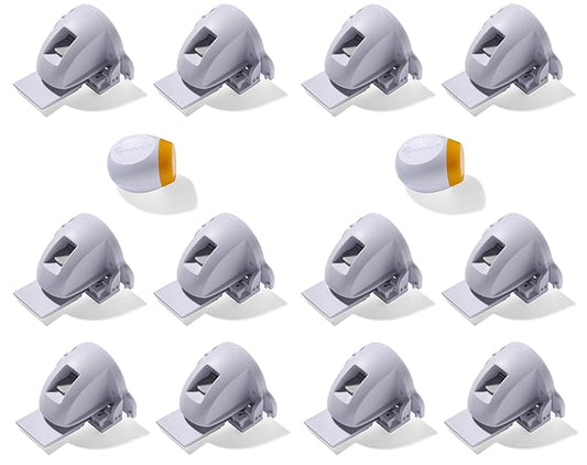 Safety 1st Adhesive Magnetic Cabinet Locks, Includes 12 Child Locks for Cabinets & Drawers, 2 Keys, White