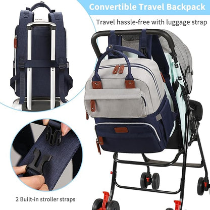 Legestori Diaper Bag Backpack, Baby Boy Diaper Bag, Unisex Large Baby Bag for Mom, Waterproof Baby Essentials Travel Diaper Backpack with Insulated Pockets and Stroller Straps