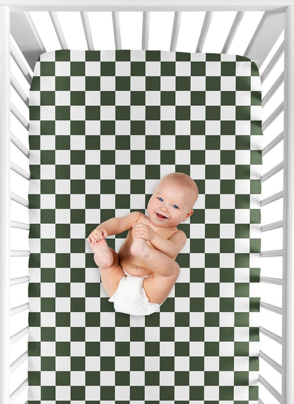 Sweet Jojo Designs 2-Piece Baby Bassinet Sheets Set (Black/White Gingham Checkered Plaid) for Boy/Girl, Infant Newborn Nursery, Oval, Rectangle & Hourglass Mattress (Solid Onyx & Classic Checkerboard)