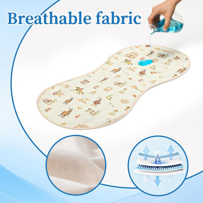 Hahafelt 3 Pcs Changing Pad Liners Fits in Peanut Shape Changing Pad Waterproof Diaper Mats Organic Cotton Peanut Mats are Warm on Baby's Back, Washable Reusable (Starry Style,Multicolor)