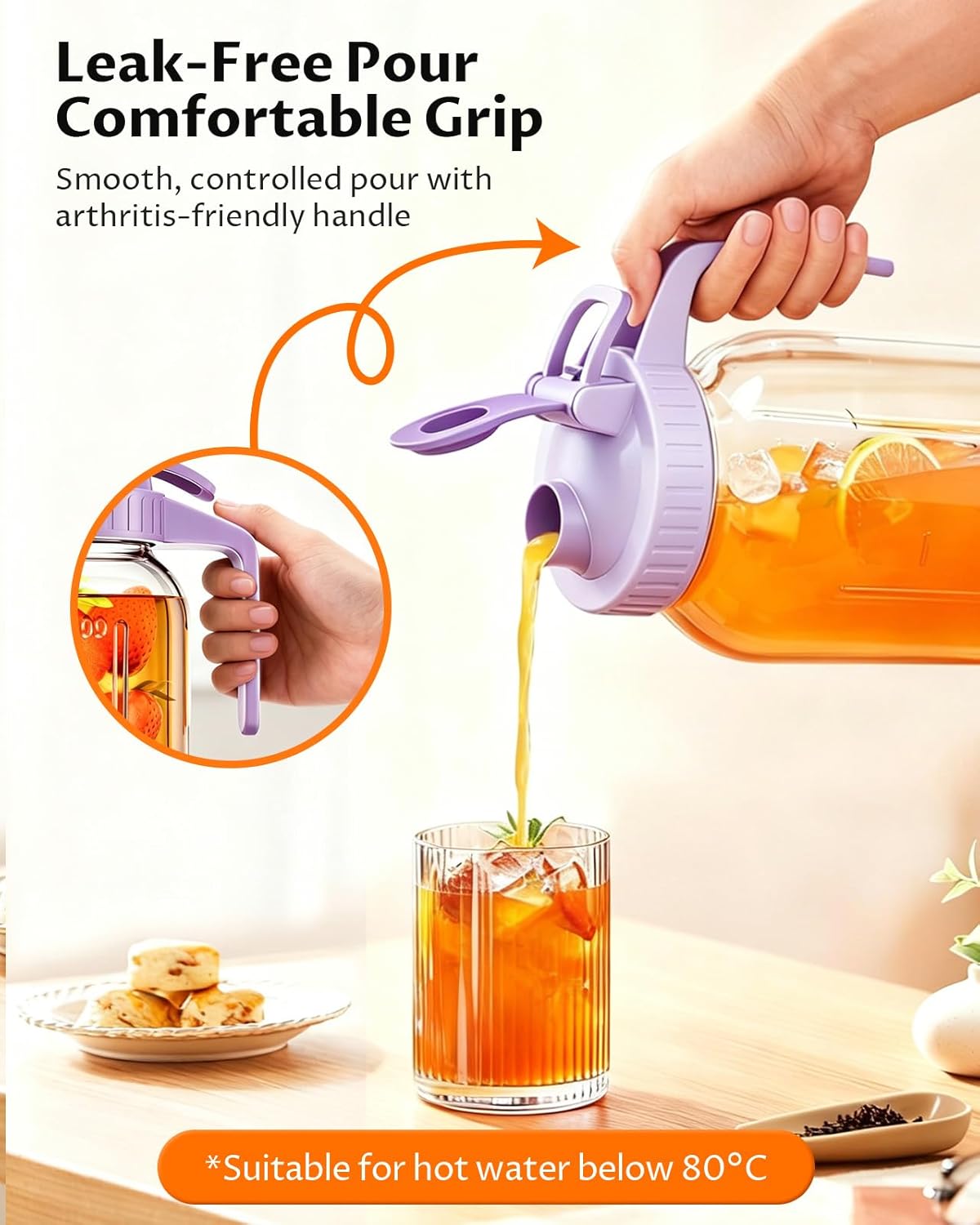 32oz Breast Milk Pitcher with Lid - Airtight Leakproof Glass Storage with Flip Cap & Pour Spout, Wide Mouth 1 Quart Breastmilk Storage Container Breastfeeding Essentials for Breastmilk, Formula, Milk