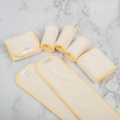 ALVABABY 12PCS Newborn Cloth Diaper Insert,5-Layer Charcoal Liner Reusable 12SZTN