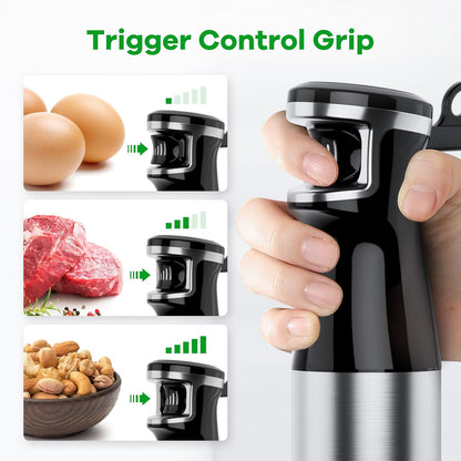Turelar Immersion Blender Handheld Corded Hand Blenders Set 1100W, Trigger Variable Speed 5 in 1 Stick Emulsifier with Chopper, Whisk and Frother for Soup, Baby Food and Smoothies, Orange