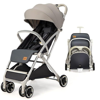 INFANS Lightweight Baby Stroller, Compact Infant with One-Hand Fold, Travel Stroller for Airplane with Cup Holder, Canopy 5-Point Harness Foot Cover for 6-36 Month