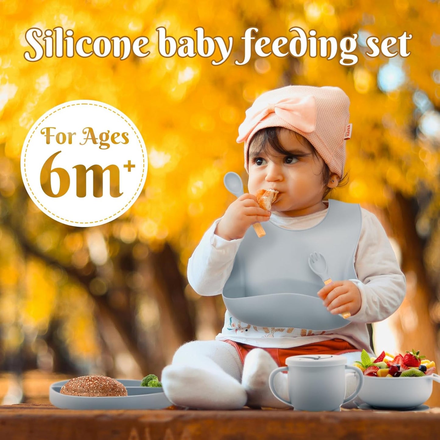 Silicone Baby Feeding Set 21 Pcs, Baby Led Weaning Supplies, Baby Feeding Supplies Set BPA Free, Essentials for Newborn Gift Mixed