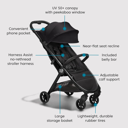 Baby Jogger City Tour 2 Carry-On Approved Travel Stroller, Ultra-Compact Baby Stroller, Lightweight, Easy Fold, Baby Travel Essential, Pitch Black