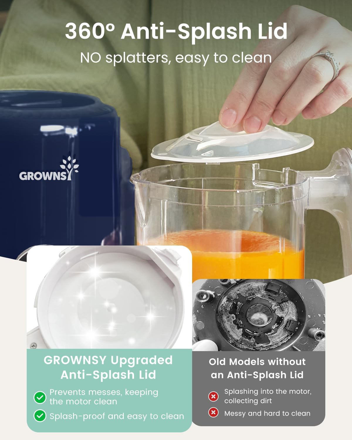 Grownsy Baby Food Maker with Steam Basket, One Step Baby Food Processor Steamer Puree Blender Grinder Mills Machine, Auto Cooking Grinding and Sterili-zing for Healthy Homemade Baby Food, Blue
