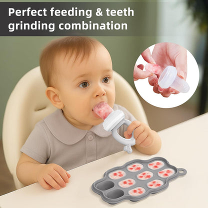 16 Pack Silicone Baby Feeding Set, BPA-Free Baby LED Weaning Supplies, Include Suction Plates, Baby Bowls, Silicone Fork & Spoon, and More, First Stage Baby Food Eating Utensils - 6+ Months(Blue, 16)