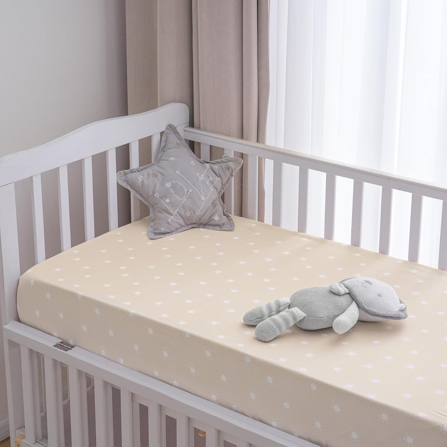 PHF 3 Pack Soft Mini Crib Sheets, Floral & Animal Pack N Play Sheets for Baby Boys Girls, No Slip Universal Fit for Pack N Play, Playard, Portable and Mini Crib Mattresses,Floral & Animal