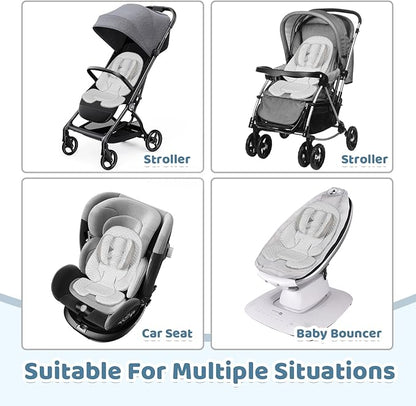 KAKIBLIN Infant Car Seat Insert, Baby Car Seat Head Neck Body Support, Breathable Newborn Car Seat Insert, 2-in-1 Reversible Stroller Pad or Girls Boys,Strollers,Car Seat,High Chair,Swing