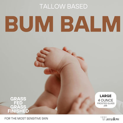 Amallow Baby Bum Balm - Diaper Area Cream for Sensitive, Rash-Prone Skin - Petroleum & Fragrance-Free - Gentle Moisturizing Balm - 4 oz