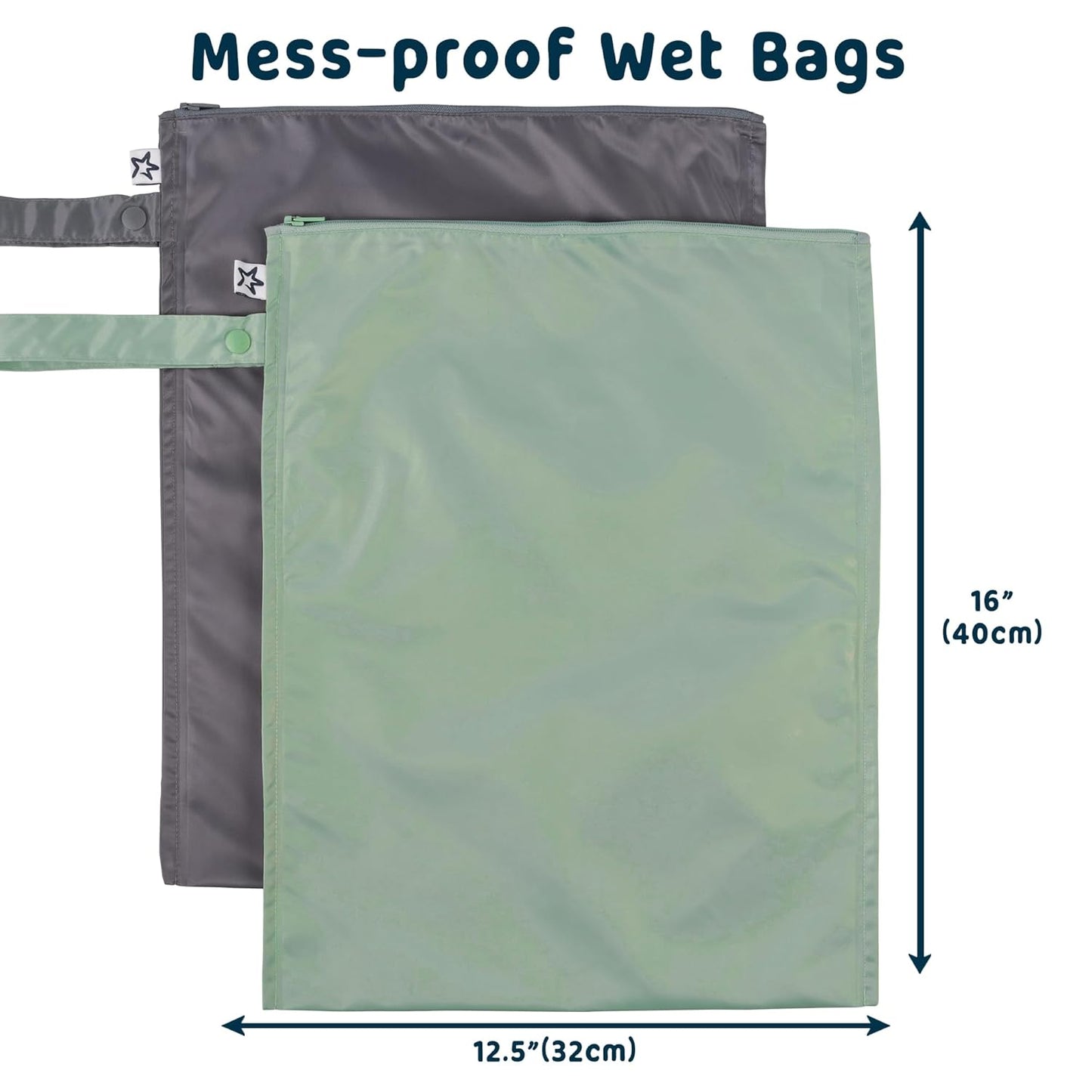 Tiny Twinkle Mess Proof Wet Bags | 2-Pack Reusable Waterproof Wet Bags for Swimsuits | Baby Clothes | Travel & Diaper Bag (Pink, Brown Checkers) - Colors B