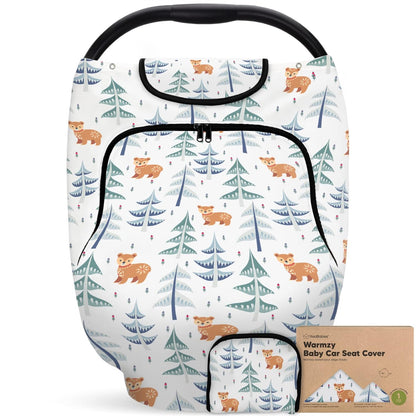 KeaBabies Winter Car Seat Cover Baby, Newborn - Universal Fit Infant Carseat Covers Baby Girl, Boy, Breathable, Lightweight Blanket, Easy to Use Stroller Canopy, Rain, Wind, Sun Shade (Laurel)