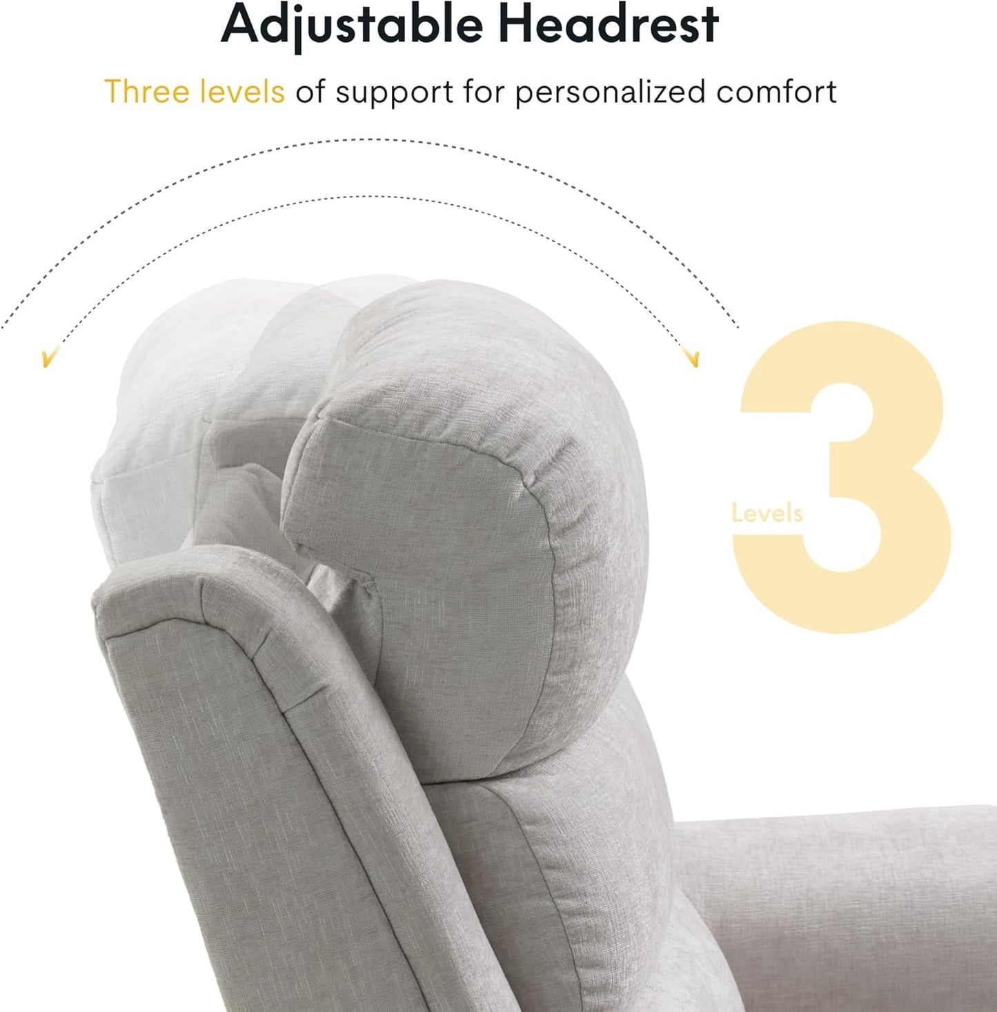 FLEXISPOT Souffle Swivel Rocker Recliner Chair for Adults, Nursery Rocking Glider Chair with Massage & Heat, FSC Wood Frame, Manual Recliner for Living Room, Nursery & Relaxation, Light Grey