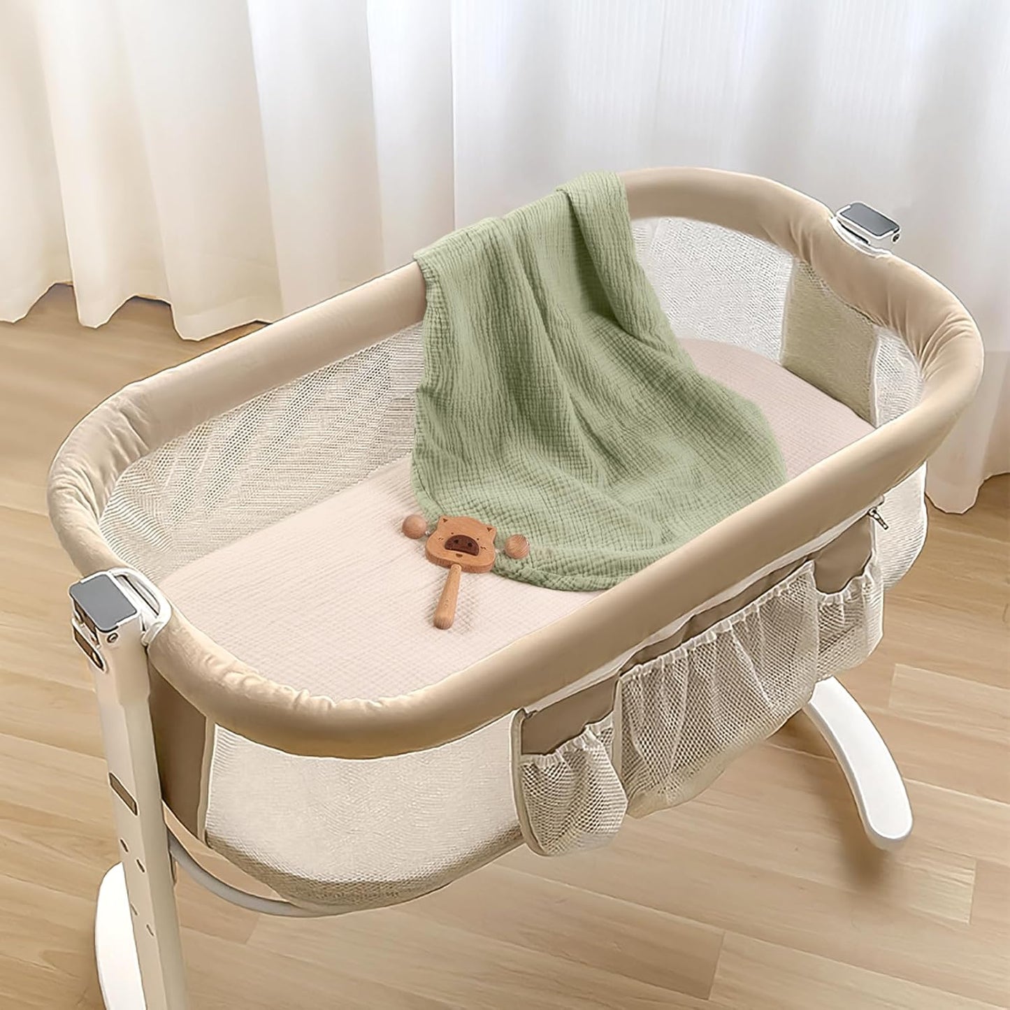 lulumoon Muslin Bassinet Sheets for Baby: Soft Bedside Sleeper Bassinet Fitted Sheets for Boys and Girls