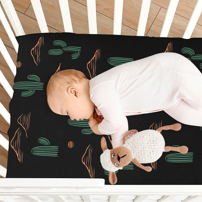 Fitted Crib Sheets Pink Checkered and Bows Stretchy Portable Playard Sheets for Baby Toddler, Breathable Soft Mini Crib Mattress 39 x 27 in for Boys and Girls