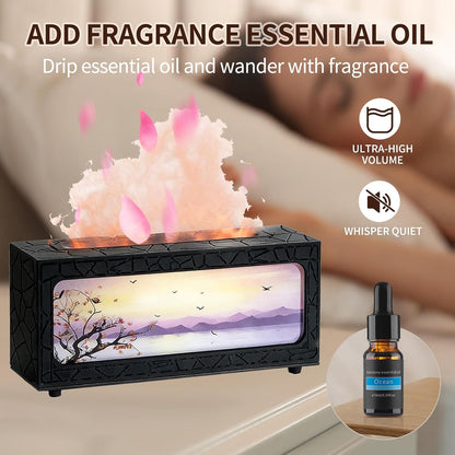 Essential Oil Diffuser 280ml, Aromatherapy Diffuser with Remote Control, 7 Color LED Lights for Home Bedroom Office(White)