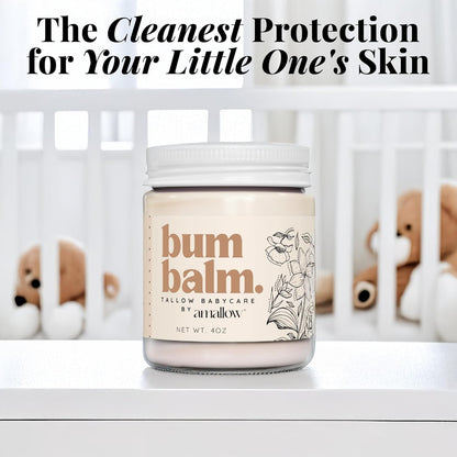 Amallow Baby Bum Balm - Diaper Area Cream for Sensitive, Rash-Prone Skin - Petroleum & Fragrance-Free - Gentle Moisturizing Balm - 4 oz