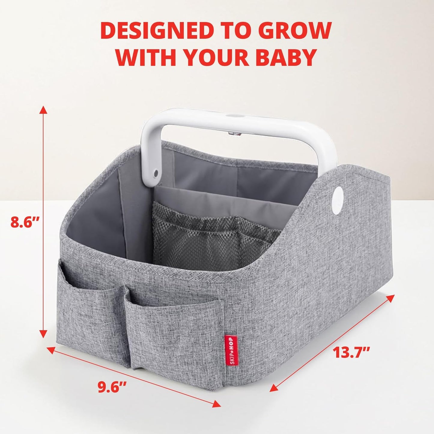 Skip Hop Diaper Caddy Organizer with Touch Sensor Night Light Nursery Style Oat