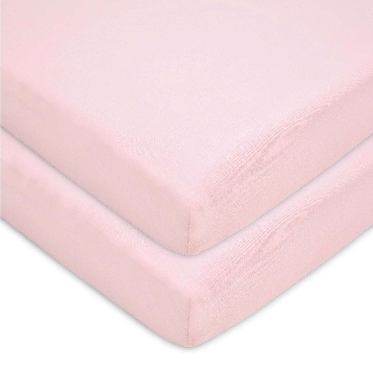 American Baby Company 2 Pack 100% Natural Cotton Fitted Pack and Play Sheets 39" x 27" - Soft & Breathable Pack N Play Sheets for Playard & Mini Crib Mattress, Pink Stars/Zigzag, for Boys & Girls