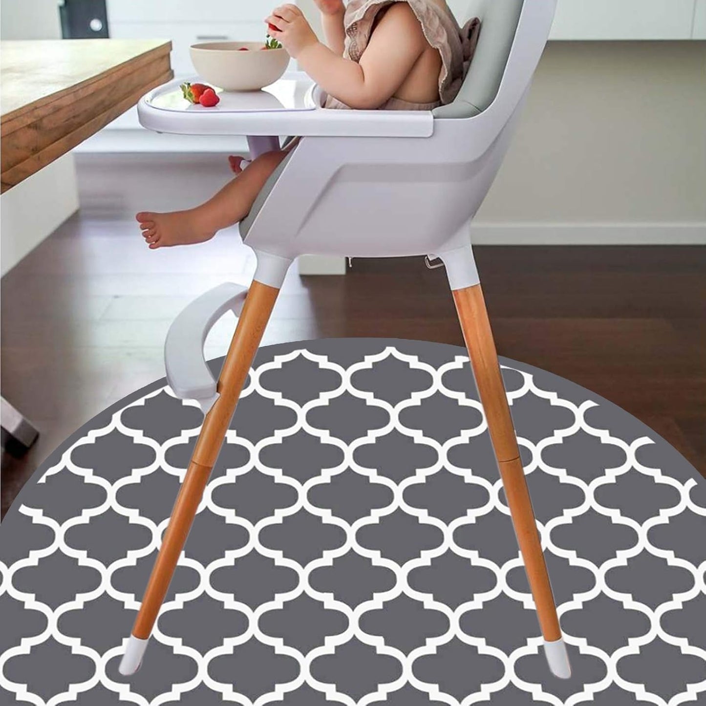 Splat Mat for Under High Chair/Arts/Crafts by CLCROBD, 51" Baby Anti-Slip Food Splash and Spill Mat for Eating Mess, Waterproof Floor Protector and Table Cloth