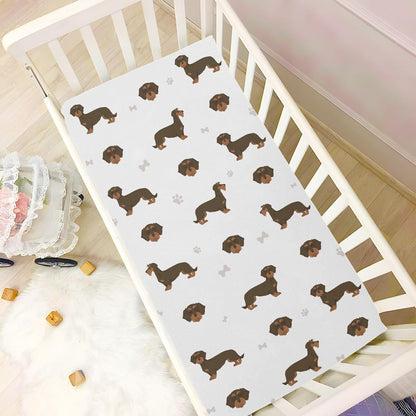 Fitted Crib Sheets White Bears with Clouds Stretchy Portable Playard Sheets for Baby Toddler, Breathable Soft Mini Crib Mattress 39 x 27 in for Boys and Girls