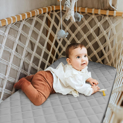 Bassinet Mattress Pad Cover Fit for Baby Delight/Mika Micky/Dream On Me Lotus/ANGELBLISS/KoolerThings (3 in 1) Bedside Sleeper, Waterproof Bassinet Mattress Protector Quilted Bassinet Sheets 2 Pack