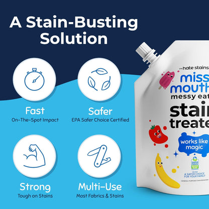 Miss Mouth's Messy Eater Stain Treater Spray - 4oz Stain Remover - Newborn & Baby Essentials - No Dry Cleaning Food, Grease, Coffee Off Laundry, Underwear, Fabric