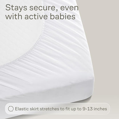 Niagara Crib 2 Pack 100% Waterproof Mattress Protector, Soft Breathable Crib Mattress Protector with Deep Pocket, Mattress Pad for Toddler and Baby (52x28, White, Beige) - Viscose Made from Bamboo