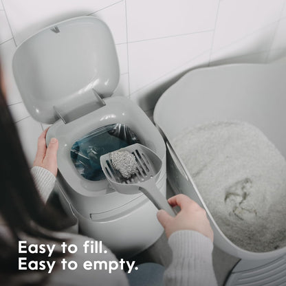 Litter Genie Platinum Pail Made of Durable Stainless Steel Includes 1 Easy Roll Refill