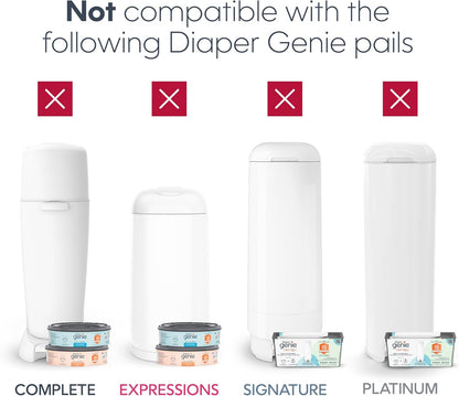 Diaper Genie Jumbo Square Refill, with Continuous Film, can Hold up to 810 Newborn-Sized Diapers per Refill.
