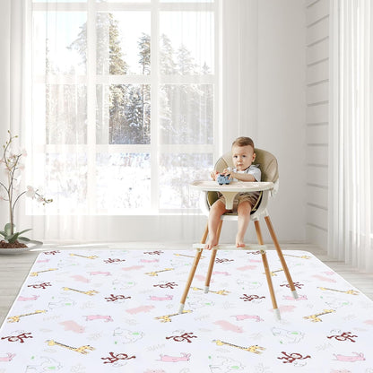 Splat Mat for Under High Chair/Arts/Crafts by CLCROBD, 51" Baby Anti-Slip Food Splash and Spill Mat for Eating Mess, Waterproof Floor Protector and Table Cloth