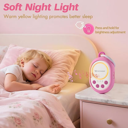 2026 Mom's Choice Awards | White Noise Sound Machine Baby with Night Light, 20 Soothing Sounds, 22 Hours Battery Life, Travel, Registry Gift, Shower, Clips on Baby Stroller