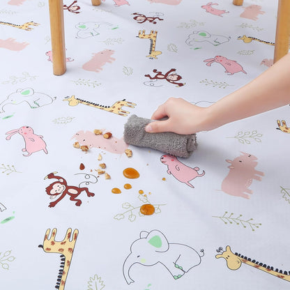 Splat Mat for Under High Chair/Arts/Crafts by CLCROBD, 51" Baby Anti-Slip Food Splash and Spill Mat for Eating Mess, Waterproof Floor Protector and Table Cloth