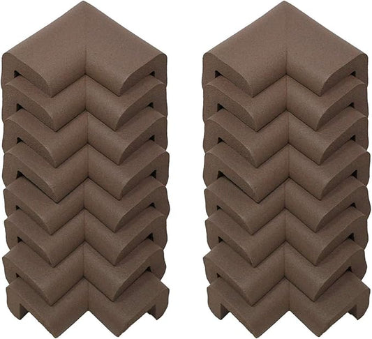 KidKusion Corner Cushion | Made in USA | Brown | 16 Pack | Furniture and Corner Protection