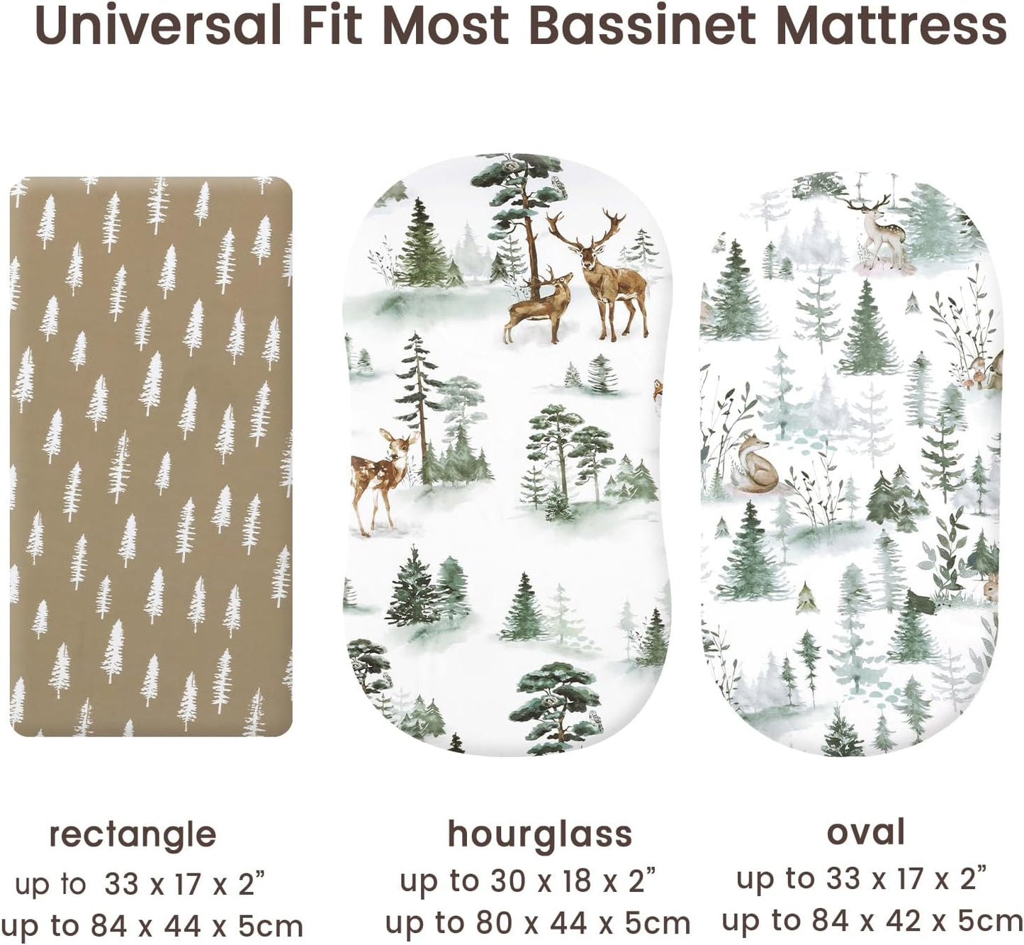 PHF 3 Pack Soft Mini Crib Sheets, Floral & Animal Pack N Play Sheets for Baby Boys Girls, No Slip Universal Fit for Pack N Play, Playard, Portable and Mini Crib Mattresses,Floral & Animal