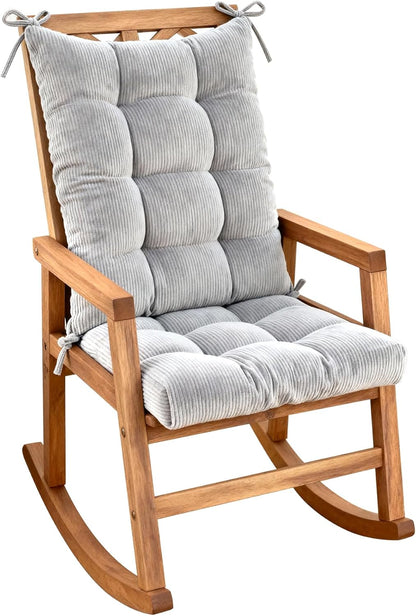Rocking Chair Cushion with Ties Non-Slip Outdoor Rocking Chair Cushion Set Waterproof Fade-Resistant Porch Garden Patio Glider Rocker Cushions