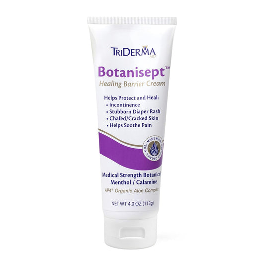 TriDerma Botanisept™ Barrier Cream - AP4 Aloe Vera Gel, Zinc, Calamine for Incontinence, Diaper Rash, Postpartum Essentials, Chafing Cream - FSA Eligible - Skin Relief & Moisture Barrier - 4oz 2 Pack