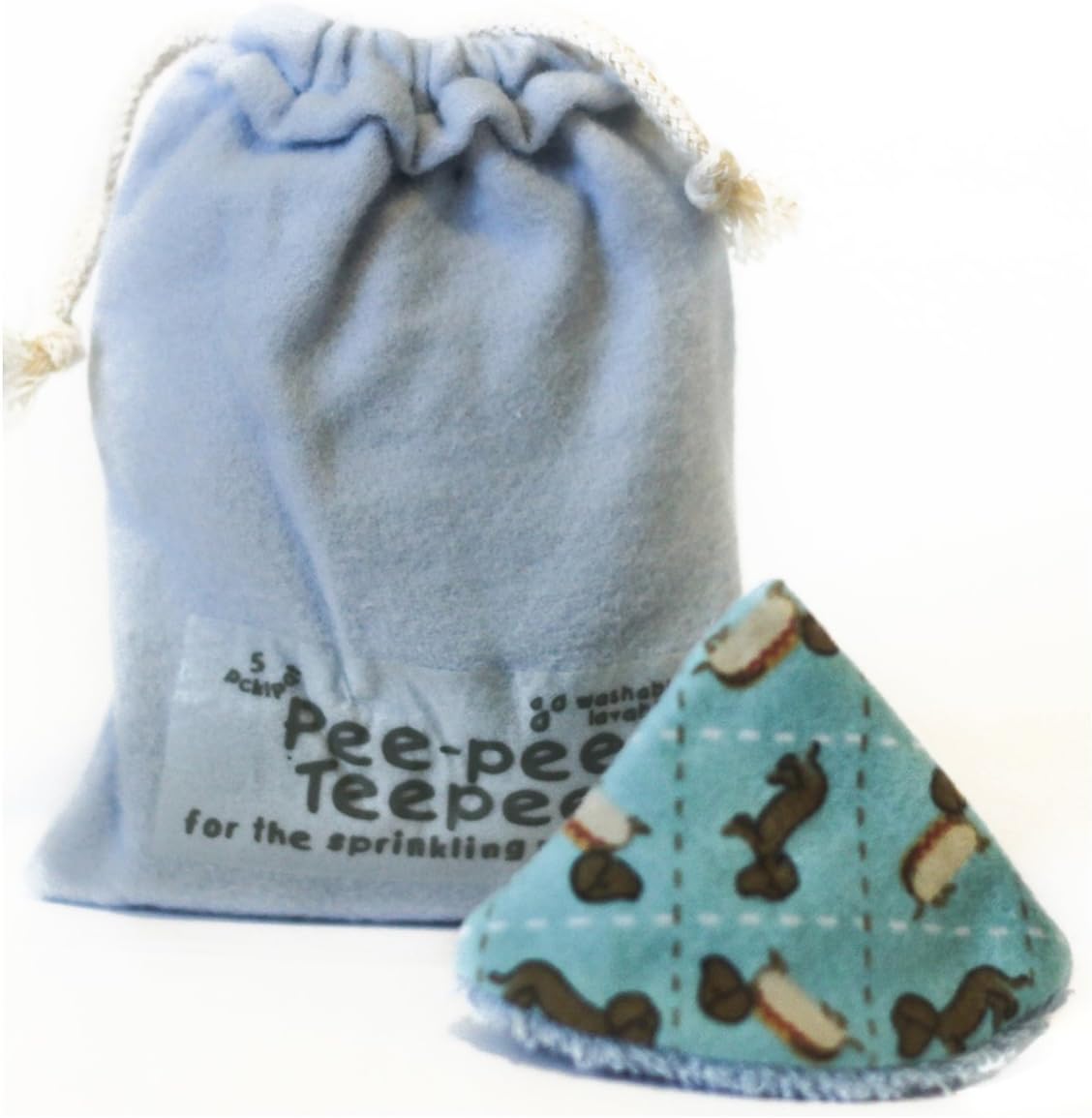 Beba Bean - Pee Pee Teepee for Baby Boy - Reusable & Washable Pee Shield for Diaper Changing - Baby Shower Gifts for Boys - Li’l Monkey Cotton Cloth - Laundry Bag - Set of 5 Covers