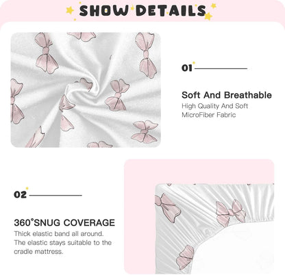 Fall Cute Mushroom Leaves Fitted Crib Sheets Stretchy Portable Playard Sheets for Baby Toddler, Breathable Soft Mini Crib Mattress 52 x 28 in for Boys and Girls