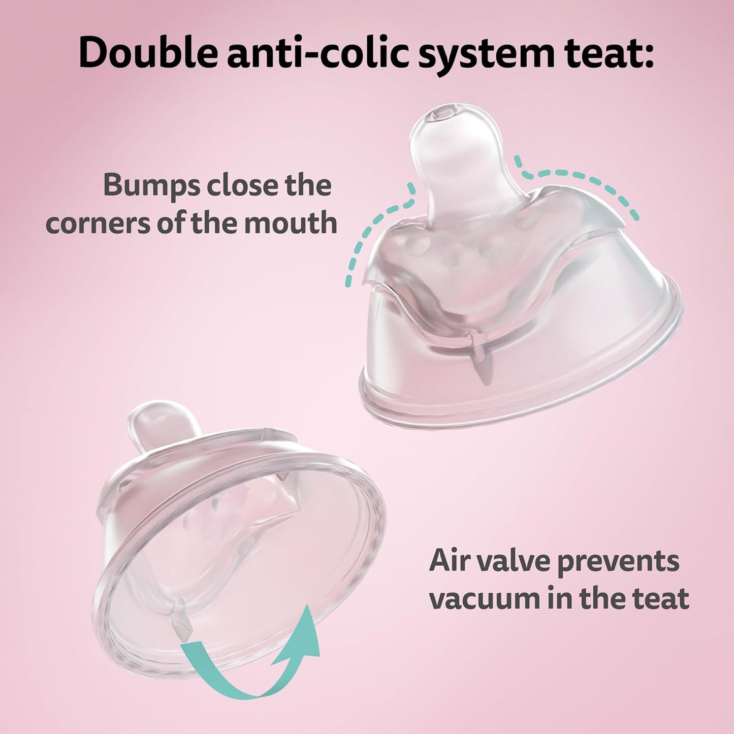 Herobility Anti-Colic Baby Bottles 8.5 fl oz/240ml - Pack of 4 Plastic Baby Bottles, Slow Flow Plastic Bottles, Breast-Shaped Teat for Breastfed Babies – Multicolor – White, Gray, Pink, Hawthorn Rose