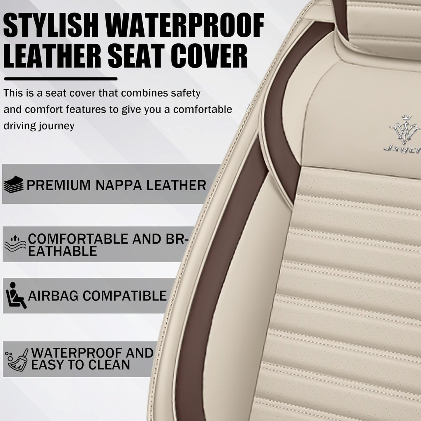 Seat Covers Fit for Mini Convertible 2009-2025 Premium Leather Car Seat Covers, Waterproof Non-Slip and Airbag Compatible, Fashion Car Seat Protector (Black Red,Front Set with Pillow)