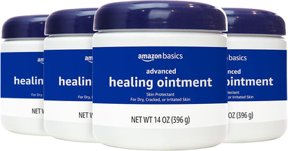 Amazon Basics Healing Ointment & Skin Protectant for Dry & Cracked Skin, Chapped Lips, Minor Cuts and Scrapes, Moisturizing Barrier Cream, Fragrance Free, 14 oz, 1-Pack