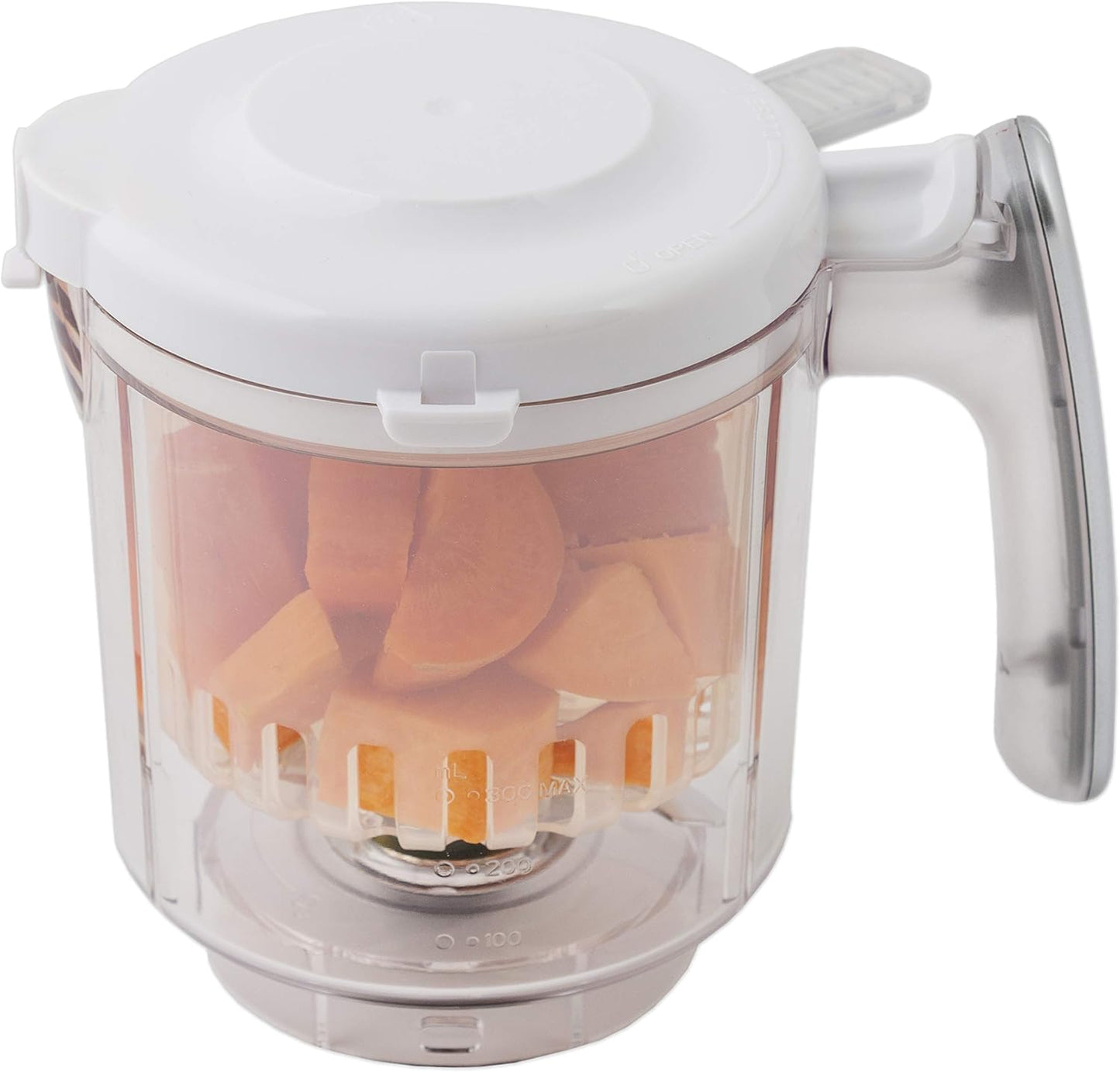 Replacement Stirring Cup & Blade with Steaming Basket for EVLA'S Baby Food Maker - Gray