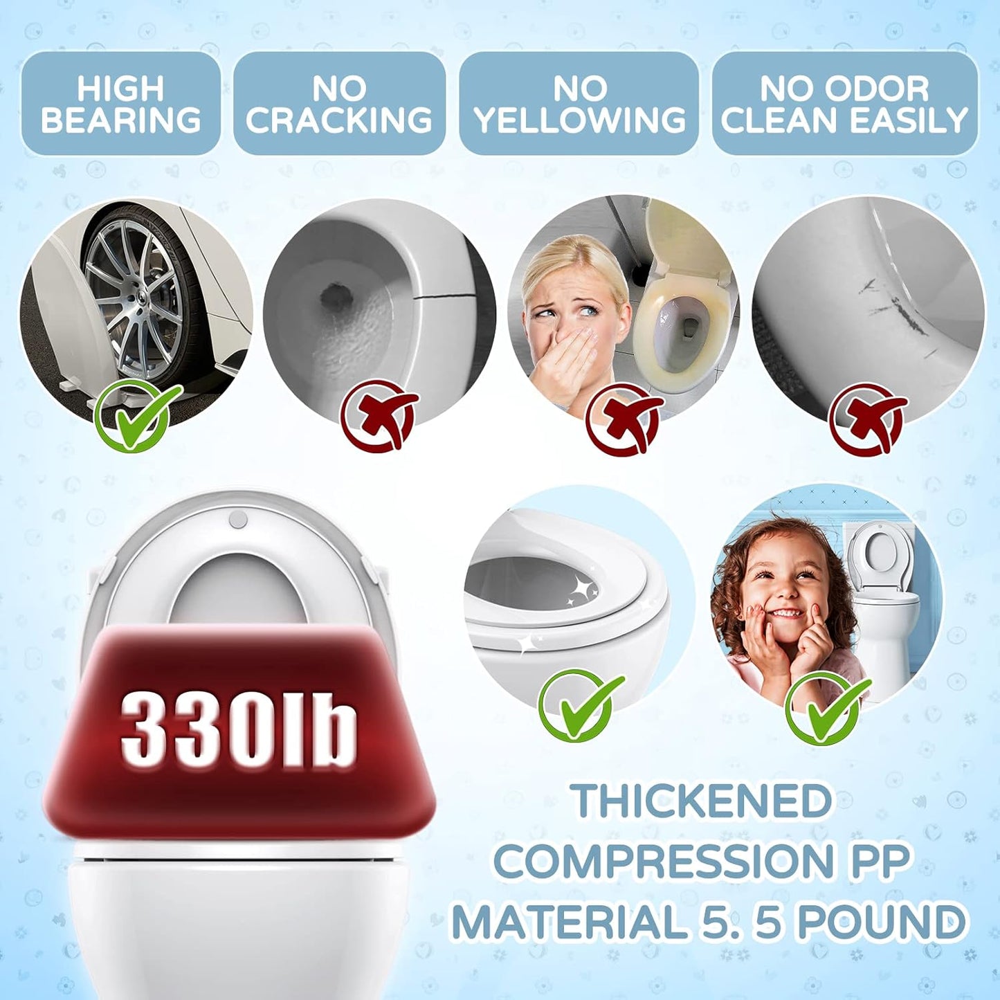 YASFEL Built in Potty Training Toilet Seat for Toddlers, Kids & Adults Biscuit Plastic Toilet Seats Elongated Slow Close with Magnets(Almond, 18.5”)