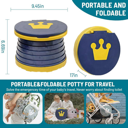 SunnySmile portable, foldable potty seat for toddler, Training Toilet Seat Emergency Toilet for Car, Camping, Outdoor, indoor (grey, small)