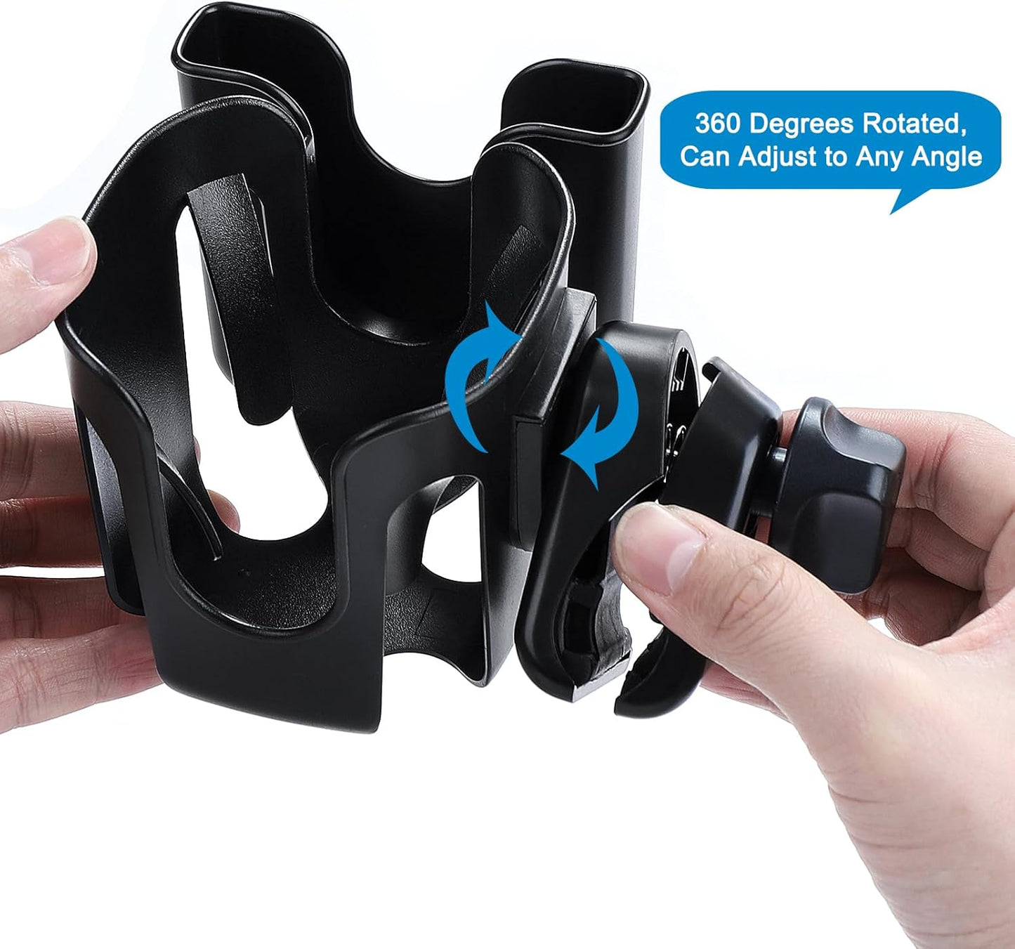 Accmor Universal Cup Holder, Stroller Cup Holder with Phone Holder, 360° Rotatable Large Caliber Designed Bottle Holder for Stroller, Bike, Wheelchair, Walker, Scooter